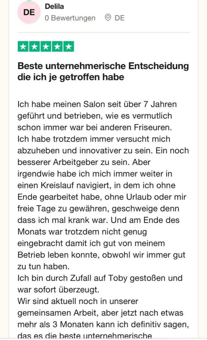 Trustpilot-Bewertung: Beste unternehmerische Entscheidung